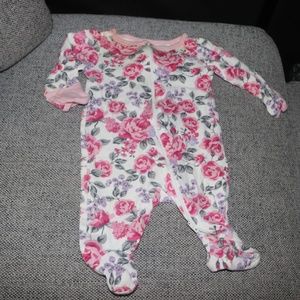 Baby Girl Footie Onesie Pajama Pink Floral